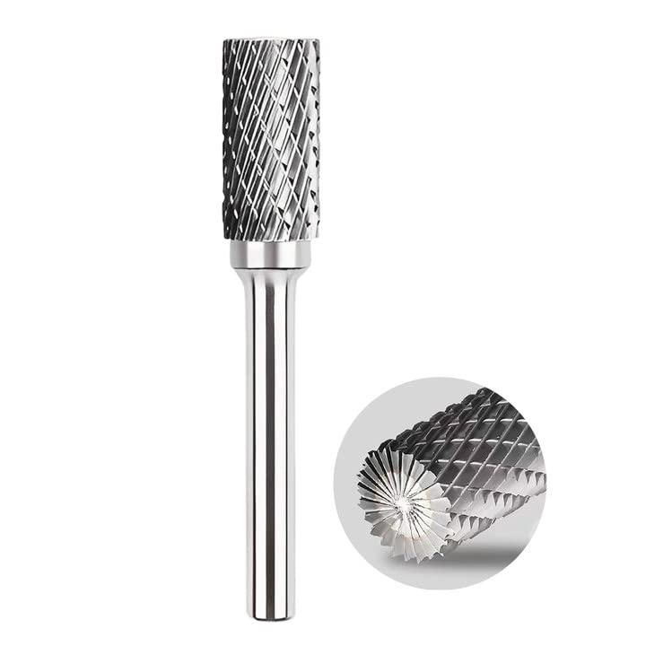 High Speed Drill Bit,Die Grinder Bits Double Rotary Burr Drill Bit,Carbide Die Grinder Bits,Tool Carbide Grinding Head Blacksmith Reduced Shank - to Be Used in Steel, Plastic & Wood Working(A)