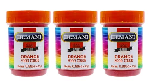Hemani Orange Food Coloring Powder 0.88 OZ (25g) For Cooking & Baking (3 Pack)