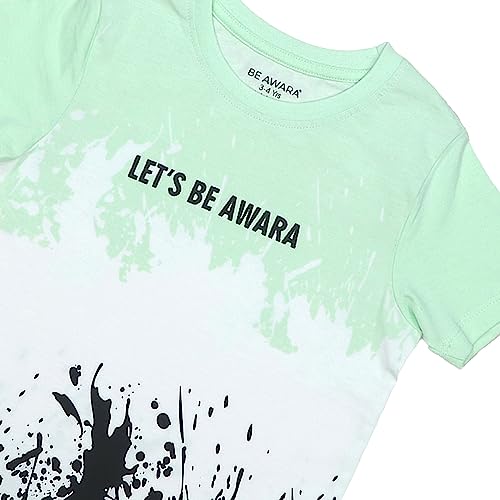 Image of Be Awara Kids Printed Half Sleeves T-shirt & Shorts Clothing Sets, 100% Cotton Soft Unisex Cord Set, Comfortable Wear for Kids With Cool Prints, Everyday Casual Wear for Boys & Girls