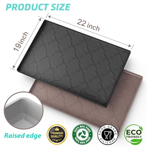 SIKADEER 22" x 19" Under Sink Mat Waterproof, Silicone Mat Kitchen Drawer Shelf and Cabinet Liner, Sink Protector for Kitchen Organizers and Storage, Boot Tray Pet Food Mats