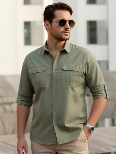 Image of Urbano Plus Men's Cotton Full Sleeve Regular Fit Casual Solid Shirt