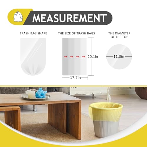 Image of Teivio Small Trash Bags 4 Gallon 160 Counts Garbage Bags, Bathroom Trash Can Bin Liners, Small Plastic Bags for home office kitchen, fit 12-15 Liter, 3,3.5,4.5 Gal, Yellow