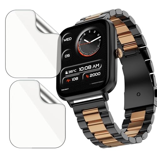 Image of 2 Pack Smartwatch Screen Protector for Fire Boltt Ninja Blaze 1.83 inch - Flexible TPU Screen Guard, HD Clear, 9H Scratch Resistant, Bubble Free Installation - Not Tempered Glass