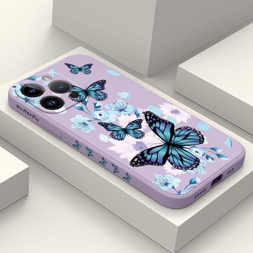 Coque silicone douce iPhone 14 Pro Max ultra fine avec imprimé papillon aurore