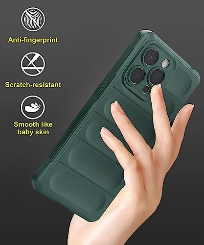 Image of WOW IMAGINE Ultimate Silicon Back Cover Case for Apple iPhone 13 Pro | Military Grade Drop Protection Shockproof Bumper | Anti-Slip Grip | Scratch Proof Micro-Fibre Cloth Inside (Forest Green)