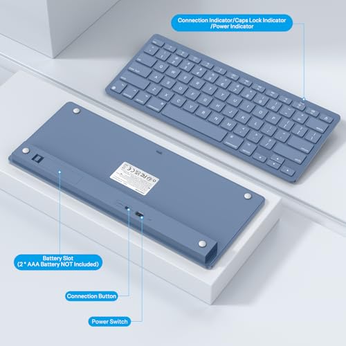 Image of OMOTON Wireless Keyboard for Mac, Bluetooth Stable, No Numpad, Travel Size
