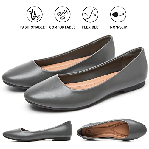 Image of Hash Bubbie Women's Flats Shoes Ballet Flats Dress Shoes Comfortable PU Leather Slip on Shoes for Women