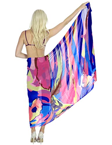 Image of Ekouaer Women Sarong Swimsuit Coverups Chiffon Long Bikini Wraps Sheer Beach Bathing Suit Cover Up