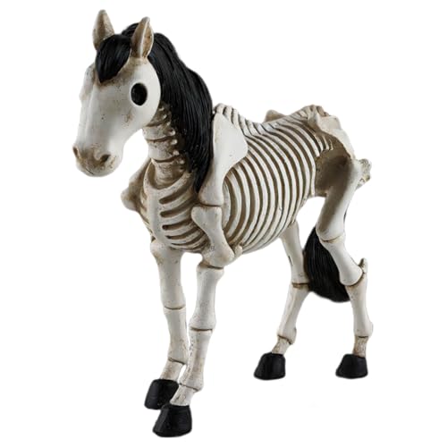Pujipu Halloween Skeleton Horse Decorations Statue Skeleton Animals Bones Graveyard Scenes Halloween Sculpture for Outdoor Indoor Party Props Table Yard Garden Decor (Horse)