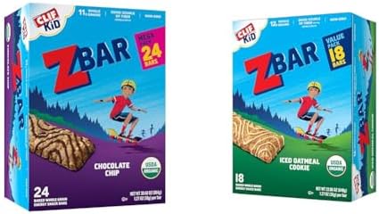 CLIF Kid Zbar Organic Soft Baked Whole Grain Snack Bars Bundle - Chocolate Chip (24 Pack) & Iced Oatmeal Cookie (18 Pack) image 2