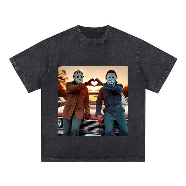 Funny Halloween Horror Movie Dinner T-Shirt Scary Movie Characters Tee