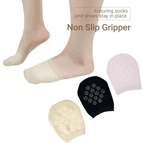 Image of Toe Socks for Mules, Half Socks No Show Toe Toppers Covers for Women, Invisible Footies for Flat Clogs 4 /6 /8 pairs