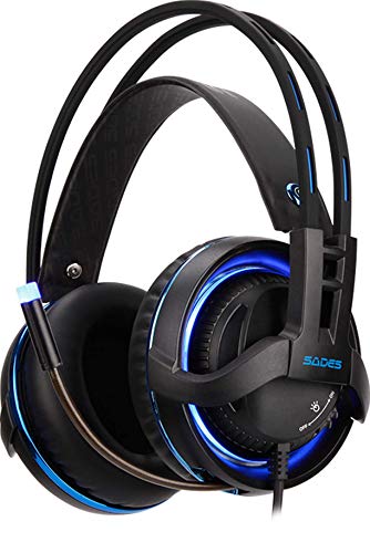 SADES Diablo Gaming Headset SA-916 for Xbox One,PS4, PS5 PC Headphones with Microphone Mic for Playstation Computer, (Blue)