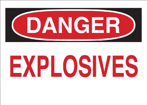 Panneau aluminium Explosifs Brady 43231 pour la signalisation des produits chimiques dangereux
