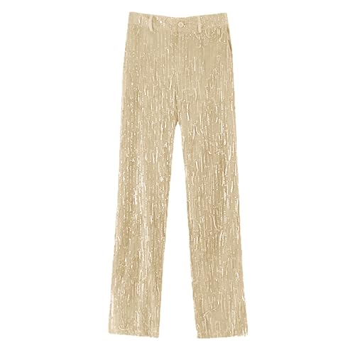 Mens Nightclub Sequin Bead Tringe Straight Leg Fashion Casual Pants Trousers for Men Mens Linen Pants2