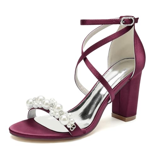 Sandales de mariage à talons hauts FGRID avec perles élégantes pour votre grand jour de bal