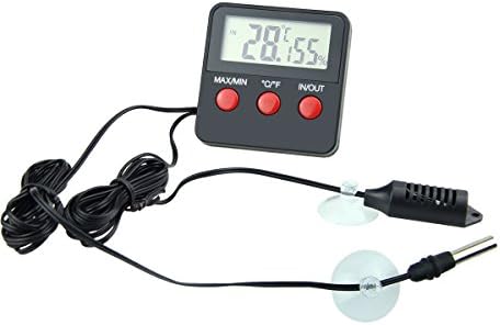 Digital Thermometer and Hygrometer for Reptiles Terrarium pet keeping, Digital Indoor Outdoor Temperature Gauge and Humidity
