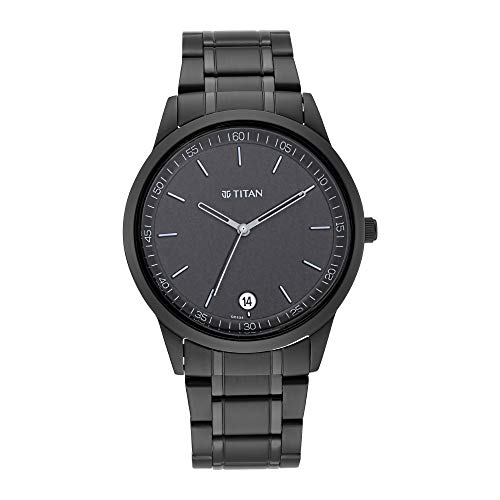 Titan-Mens-Timeless-Style-Analog-Watch-Refined-Black-Dial-and-Metal-Strap-1806NM01