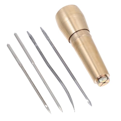 BEBEMOKO 2 Sets Convenient Storage Handheld Sewing Awls Drillable Shoes Repairing Tool for Home