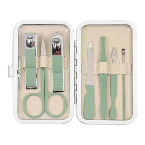 マニキュアペディキュアキット、女性用マニキュアキット | ネイルケアキット7 ピースポータブルマニキュアセットステンレス爪切り | ネイルクリーニングキット、マニキュアツール、家庭、旅行、日常生活、女性、男性、大人用