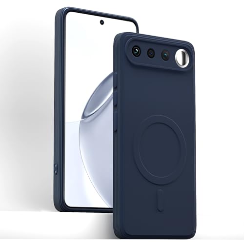 Image of Pikkme Back Cover for Realme 16 5G Soft Matte Silicone Mag-Safe Design (Mag-Safe Not Support) Camera Protection | Slim Fit Bumper Cover (Blue)