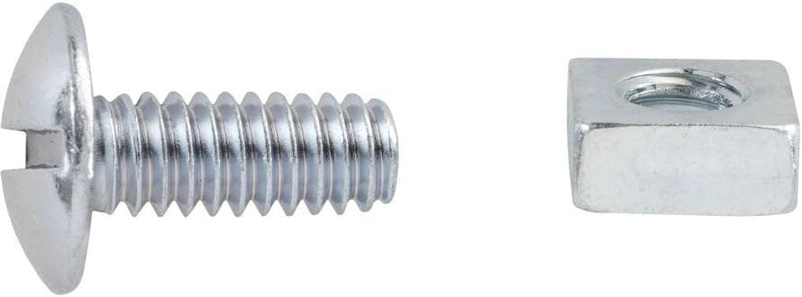 Auveco # 23505 Slotted Truss Head License Plate Screw W/Square Nut 1/4-20 X 9/16". Qty 100.