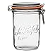 1 Le Parfait Super Terrine - New Stainless Steel Wire - Wide Mouth French Glass Preserving Jar with Straight Body, Glass Lid and Natural Rubber Seal - ZeroWaste Packaging (1, 1000ml - 32oz - SS)