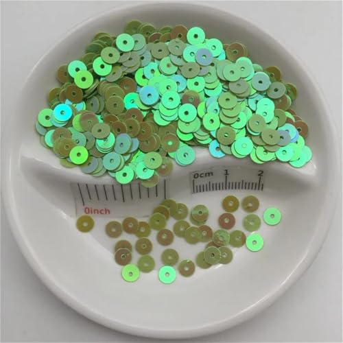 Paillettes à coudre vert AB 5mm pour customisation textile