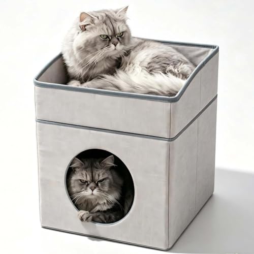 Niche pliable pour chat avec isolation thermique en peluche pour intérieur et extérieur - 2