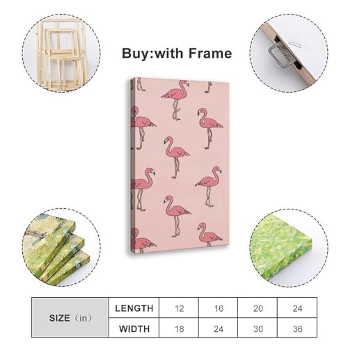 Toile flamant rose 50x75 cm idée cadeau déco originale - 2