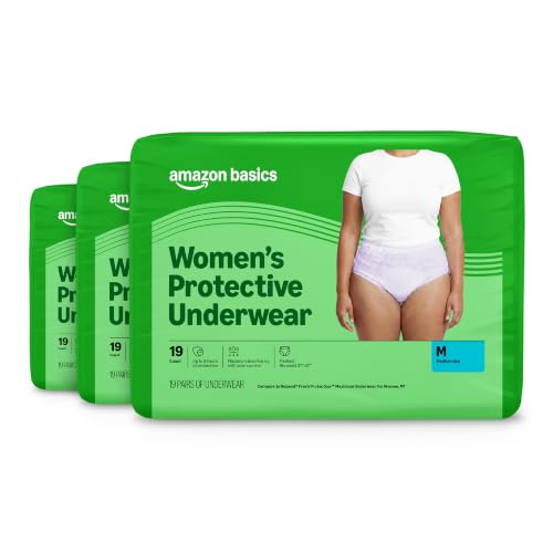 Sleep Through the Night: 9 Best Overnight Incontinence Underwear Heavy Absorbency 13 Amazon Basics Maximum Absorbency Incontinence Underwear for Women, Disposable Postpartum, Bladder Leak Protection, Odor Control, Soft, Medium, Lavender, 57 Count (3 Packs of 19), Packaging May Vary