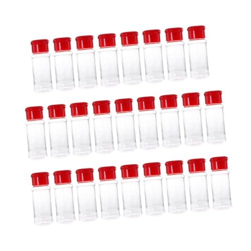 HOLIDYOYO 100ml Plastic Salt Bottle Pepper Set 25pcs Spice Dispenser Jars Leakproof Easy-clean Perfect for Kitchen Bbq
