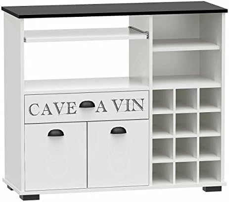 Cabinet Buffet Wine Rack White and Grey CHEAP