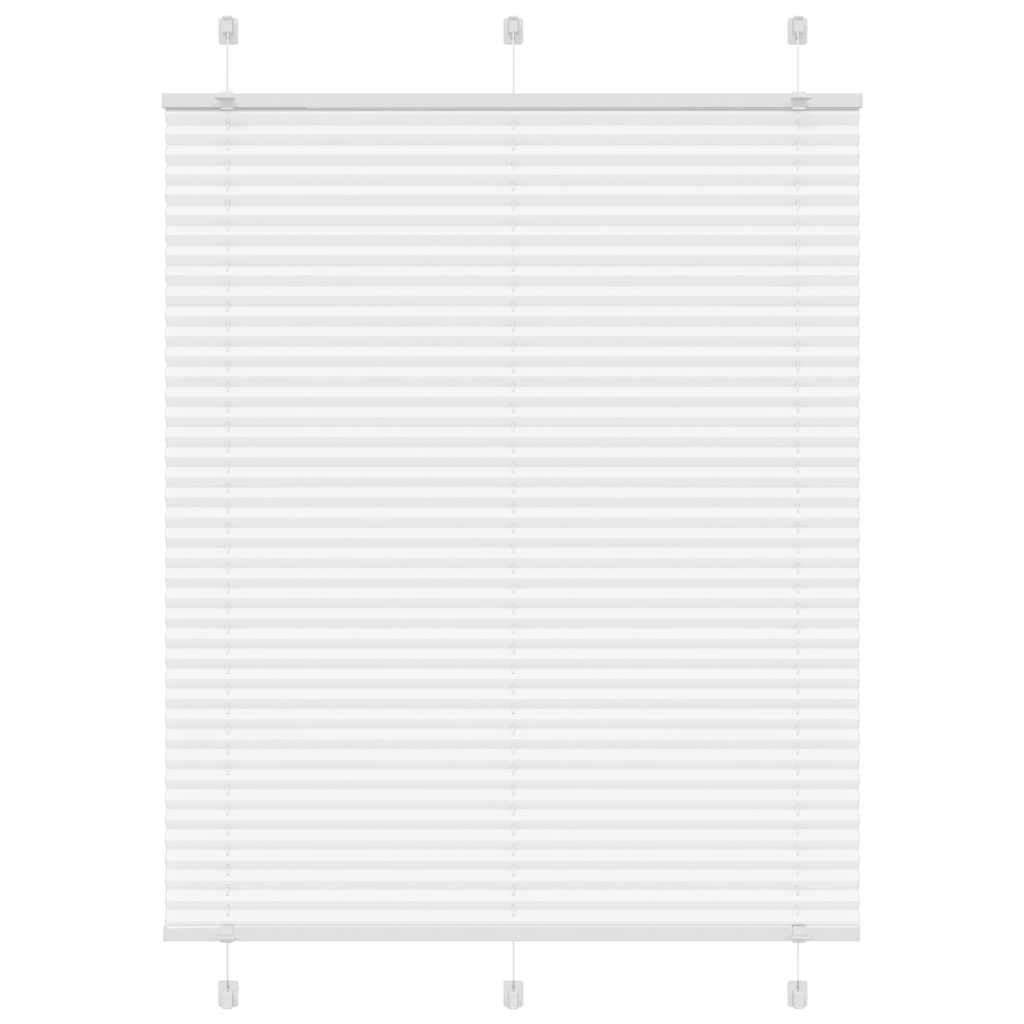 Store plissé Blanc en Polyester 105x150 cm Largeur Tissu 104,4 cm avec Fixation Murale ou fenêtre sans perçage pour Protection Solaire intimité et Isolation Thermique
