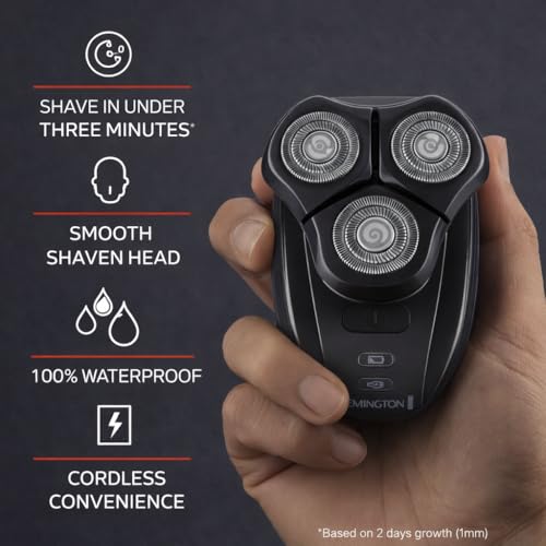Image of Remington Balder 3 Head Shaver Dual-Track Cutting Heads Multi-Directional Pivot 45 Minute Run Time 100 Percent Waterproof Complete Grooming Kit with Beard Trimmer Nose and Ear Trimmer