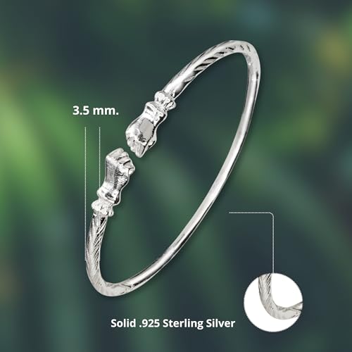 Fist .925 Sterling Silver West Indian Bangles (Pair 47gr.), 1 pair2