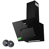 CIARRA CBCB6736M A++ Dunstabzugshaube 60cm Umluft Wi-Fi App Touch-Bedienung Glasplatte öffnet automatisch Kopffrei Abzugshaube 650m³/h 4 Stufen Booster