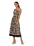Adrianna Papell Women's Printed Midi Dress, Black/Ivory