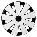  CM DESIGN NEFRYT Schwarz Weiß - 15 Zoll, passend für Fast alle Opel z.B. für Kadett C Limo, City, Aero, Caravan, Coupe