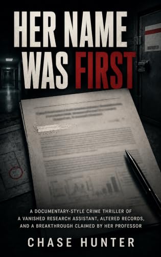 Her Name Was First: A Documentary-Style Crime Thriller of a Vanished Research Assistant, Altered Records, and a Breakthrough Claimed by Her Professor (English Edition)