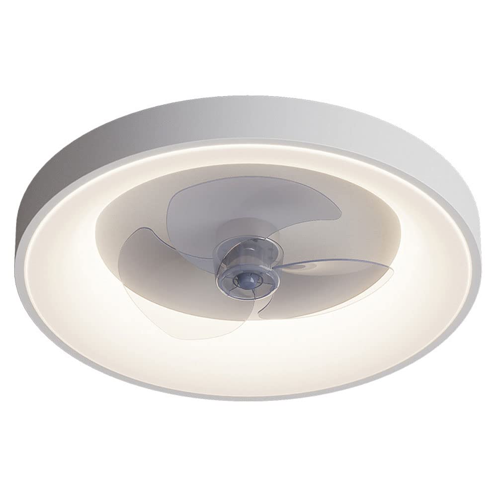 USMJQVZ LED 10cm Invisible Low Profile Flush Mount Ceiling Fan 3-Leaf Flush Mount Ceiling Fan With Lights For Low Ceilin For Bedroom Dining Room