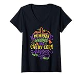 Photo Gallery donna pumpkin wishes and candy corn kisses fall halloween costume maglietta con collo a v Photo Gallery donna pumpkin wishes and candy corn kisses fall halloween costume maglietta con collo a v