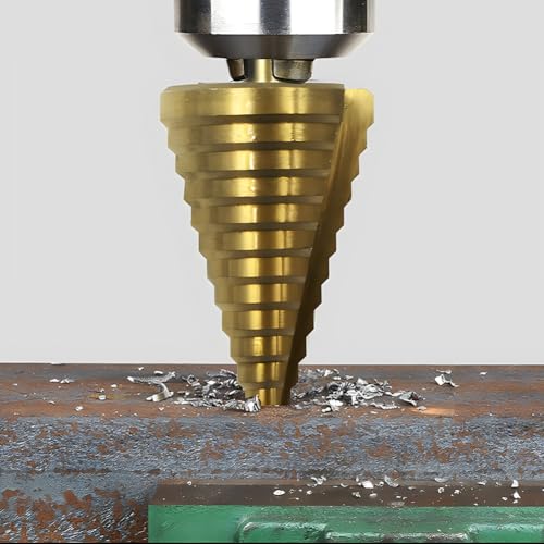 Bohrer, 14 Stufen Hochgeschwindigkeits-Stahlkegelbohrer, 4–42 mm/0.16-1.65 inch HSS-Kegellochbohrer, Spiralnut-Schälbohrer für Holz, Kunststoff, Metall