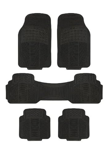 Fits FORD GALAXY ALL MODELS - 5 Piece Rubber Mats Set, Trim To Fit Universal, Heavy Duty Waterproof - Black