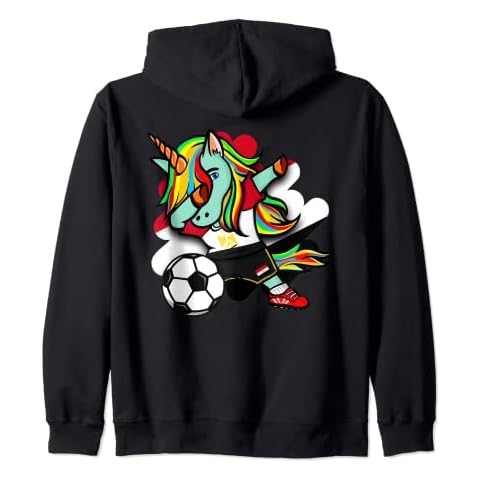 Dabbing Unicorn Egypt Soccer Fans Jersey Egyptian Football Zip Hoodie Cover
