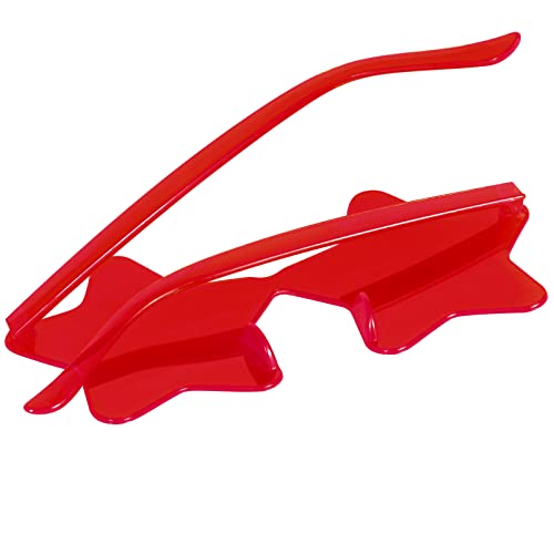 Image of 12 Pairs Star Sunglasses Pentagram Glasses Rimless Sunglasses for July 4th,Halloween, Christmas Party Favor