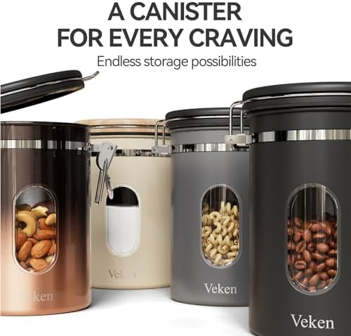 Coffee Canister with Window,Airtight Stainless Steel Pantry Container 40 Product Image
