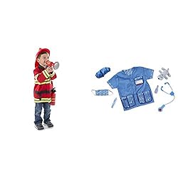 Melissa & Doug Fire Chief Role Play Costume Set & & Doug Veterinarian Role Play Costume Set