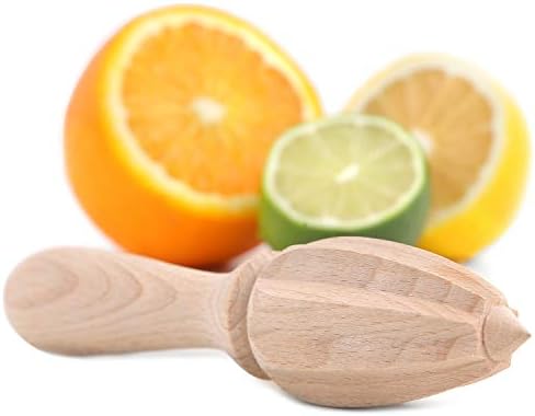 Creative Home Wooden Lemon Squeezers & Citrus Juicer | 15,5 x 4 cm | Manual Lime, Orange & Grapefruit Reamer | Lemon Fruit Hand Juicer Squeezer | Natural Beech Wood, Eco-Friendly & Ergonomic Design