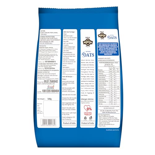 Image of Birla Morton Oats 100% Natural 500 Gm Pack of 2